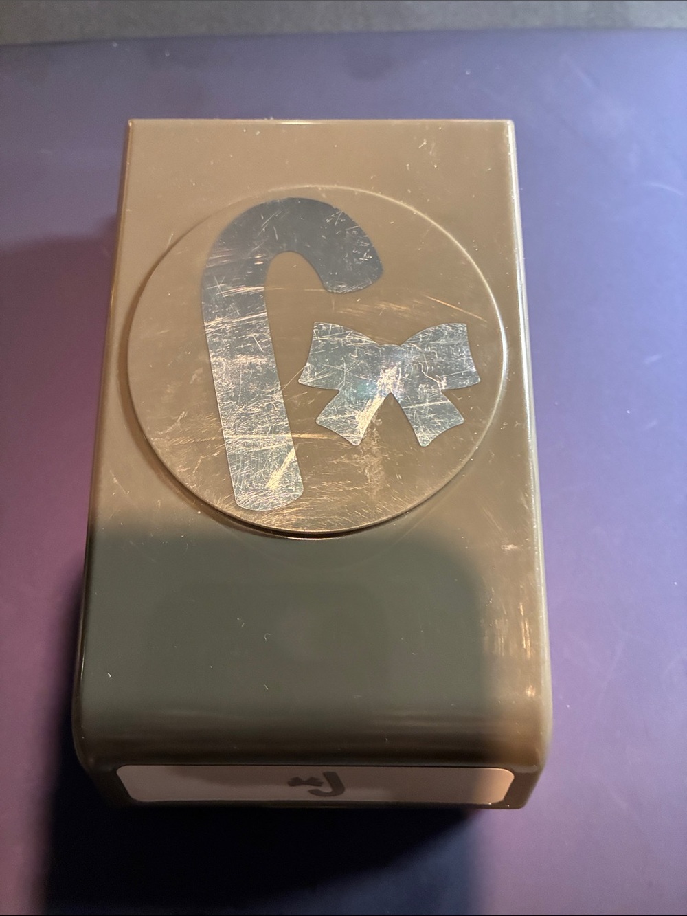 Stampin’ up candy, cane, and bow punch
